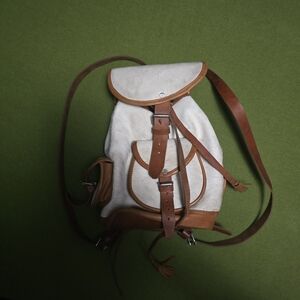 Real Fur Leather Backpack